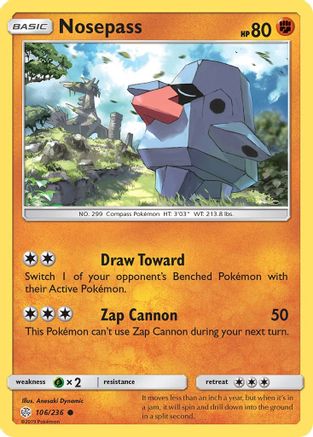 Nosepass 106/236 - SM  Cosmic Eclipse - Poke-Collect