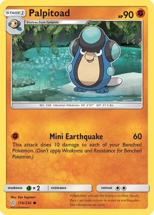 Palpitoad 116/236 - SM  Cosmic Eclipse Reverse Holofoil - Poke-Collect