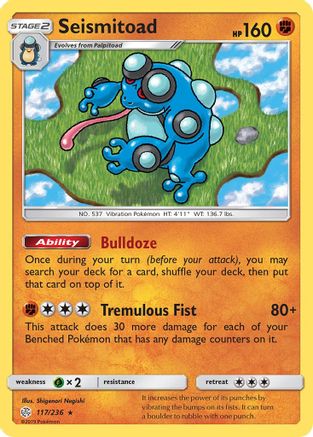 Seismitoad 117/236 - SM  Cosmic Eclipse Reverse Holofoil - Poke-Collect