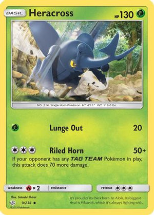 Heracross 9/236 - SM  Cosmic Eclipse Reverse Holofoil - Poke-Collect