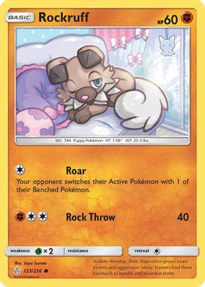 Rockruff 123/236 - SM  Cosmic Eclipse Reverse Holofoil - Poke-Collect