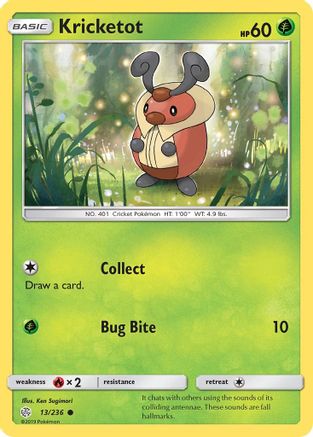 Kricketot 13/236 - SM  Cosmic Eclipse Reverse Holofoil - Poke-Collect