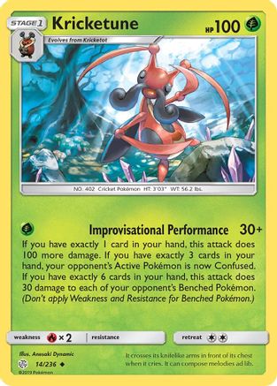 Kricketune 14/236 - SM  Cosmic Eclipse Reverse Holofoil - Poke-Collect
