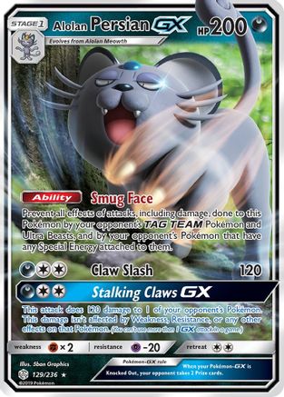 Alolan Persian-GX 129/236 - Cosmic Eclipse Holofoil - Poke-Collect