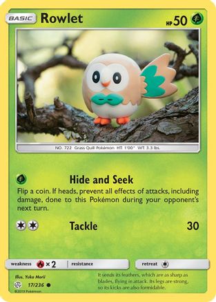 Rowlet - 17/236 17/236 - SM  Cosmic Eclipse - Poke-Collect
