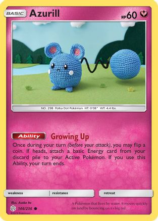 Azurill 146/236 - SM  Cosmic Eclipse Reverse Holofoil - Poke-Collect