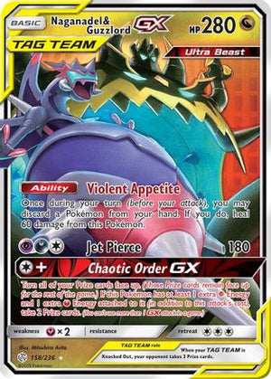 Naganadel & Guzzlord-GX 158/236 - Cosmic Eclipse Holofoil - Poke-Collect