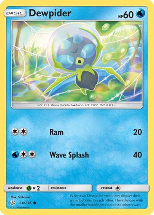 Dewpider 64/236 - SM  Cosmic Eclipse Reverse Holofoil - Poke-Collect