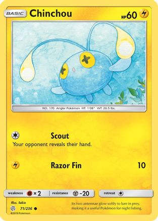 Chinchou 71/236 - SM  Cosmic Eclipse Reverse Holofoil - Poke-Collect