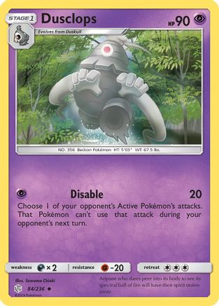 Dusclops 84/236 - SM  Cosmic Eclipse Reverse Holofoil - Poke-Collect