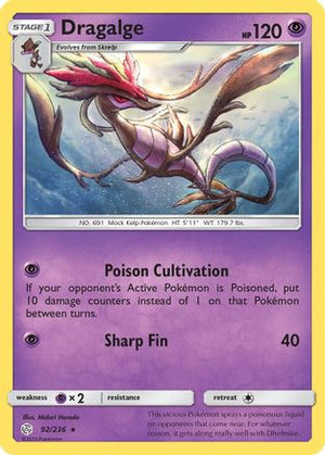 Dragalge 92/236 - SM  Cosmic Eclipse Reverse Holofoil - Poke-Collect