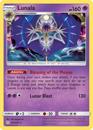 Lunala 102/236 - Cosmic Eclipse Holofoil - Poke-Collect