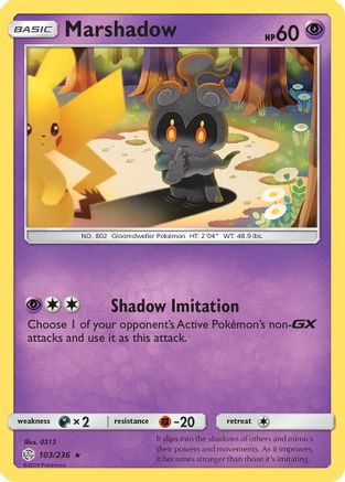 Marshadow 103/236 - SM  Cosmic Eclipse Reverse Holofoil - Poke-Collect