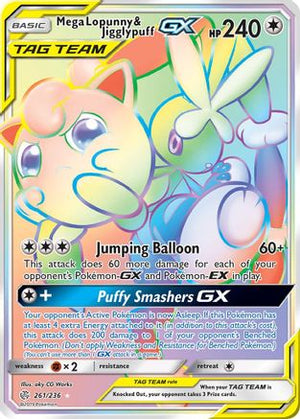 Mega Lopunny & Jigglypuff-GX 261/236 - Cosmic Eclipse Holofoil - Poke-Collect