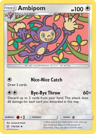 Ambipom 170/236 - SM  Cosmic Eclipse Reverse Holofoil - Poke-Collect