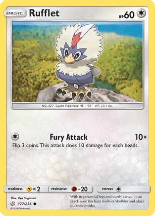 Rufflet 177/236 - SM  Cosmic Eclipse Reverse Holofoil - Poke-Collect