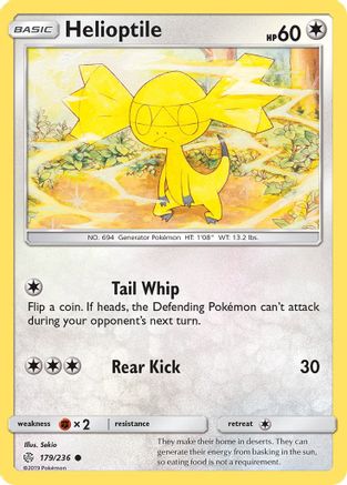 Helioptile 179/236 - SM  Cosmic Eclipse Reverse Holofoil - Poke-Collect