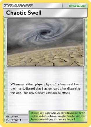 Chaotic Swell 187/236 - SM  Cosmic Eclipse Reverse Holofoil - Poke-Collect