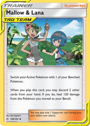 Mallow & Lana 198/236 - SM  Cosmic Eclipse Reverse Holofoil - Poke-Collect