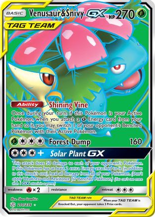 Venusaur & Snivy-GX 210/236 - Cosmic Eclipse Holofoil - Poke-Collect