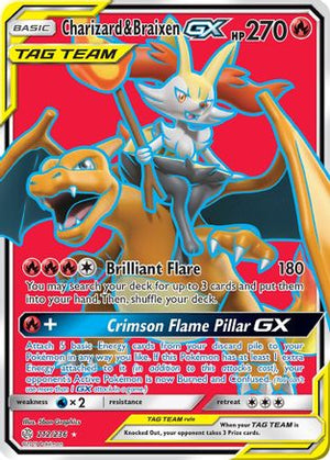 Charizard & Braixen-GX 212/236 - Cosmic Eclipse Holofoil - Poke-Collect