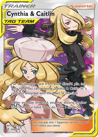 Cynthia & Caitlin (Full Art) 228/236 - SM  Cosmic Eclipse Holofoil - Poke-Collect
