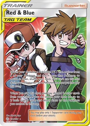 Red & Blue (Full Art) 234/236 - SM  Cosmic Eclipse Holofoil - Poke-Collect