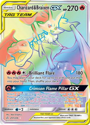 Charizard & Braixen-GX 251/236 - Cosmic Eclipse Holofoil - Poke-Collect