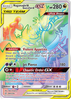 Naganadel & Guzzlord GX (Secret) 260/236 - SM  Cosmic Eclipse Holofoil - Poke-Collect