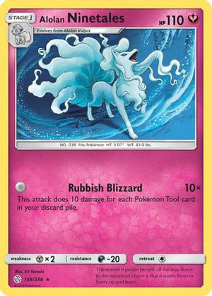 Alolan Ninetales 145/236 - SM  Cosmic Eclipse Reverse Holofoil
