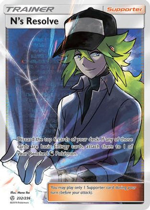N's Resolve (Full Art) 232/236 - SM  Cosmic Eclipse Holofoil - Poke-Collect