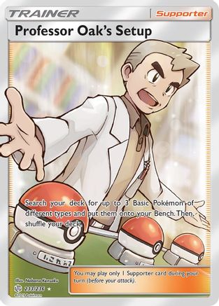 Professor Oak's Setup (Full Art) 233/236 - SM  Cosmic Eclipse Holofoil - Poke-Collect