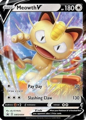 Meowth V - SWSH004 SWSH004/307 - SWSH Sword & Shield Promo Cards Holofoil - Poke-Collect