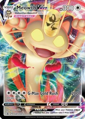 Meowth VMAX SWSH005/307 - SWSH Black Star Promos Holofoil - Poke-Collect