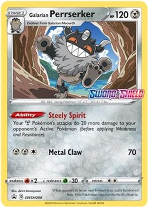 Galarian Perrserker SWSH008/307 - SWSH Black Star Promos Holofoil - Poke-Collect