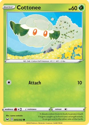 Cottonee 5/202 - SWSH01 Sword & Shield Base Set - Poke-Collect