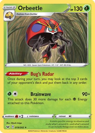 Orbeetle 19/202 - Sword & Shield Reverse Holofoil - Poke-Collect