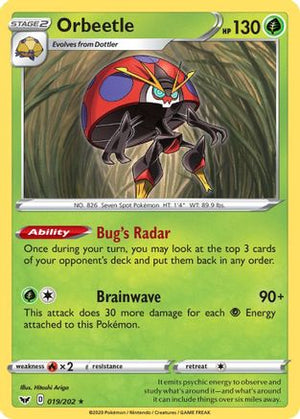 Orbeetle 19/202 - Sword & Shield Reverse Holofoil - Poke-Collect