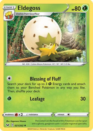 Eldegoss 21/202 - Sword & Shield Reverse Holofoil - Poke-Collect
