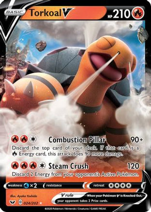 Torkoal V 24/202 - Sword & Shield Holofoil - Poke-Collect