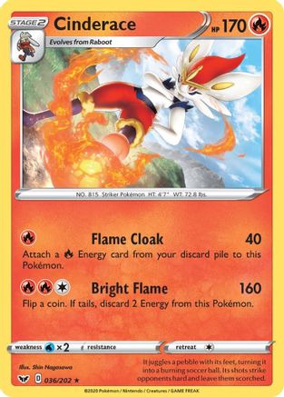 Cinderace (036) 36/202 - SWSH01 Sword & Shield Base Set - Poke-Collect