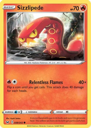 Sizzlipede 38/202 - Sword & Shield - Poke-Collect