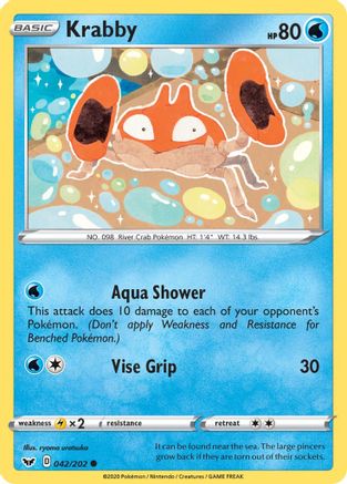 Krabby (042) 42/202 - SWSH01 Sword & Shield Base Set Reverse Holofoil - Poke-Collect