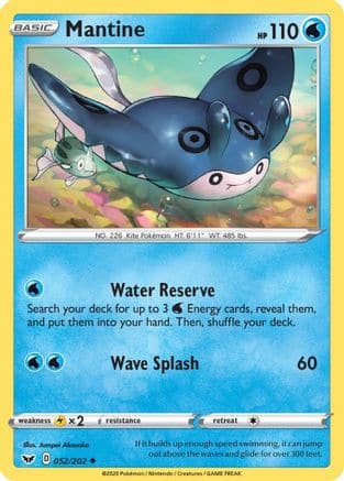 Mantine 52/202 - Sword & Shield Reverse Holofoil - Poke-Collect