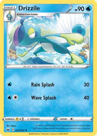 Drizzile (057) 57/202 - SWSH01 Sword & Shield Base Set Reverse Holofoil - Poke-Collect