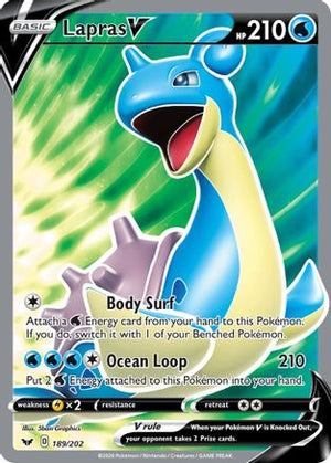 Lapras V 189/202 - Sword & Shield Holofoil - Poke-Collect