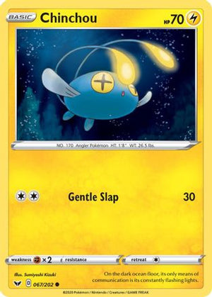 Chinchou (067) 67/202 - SWSH01 Sword & Shield Base Set Reverse Holofoil - Poke-Collect