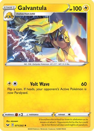 Galvantula 71/202 - SWSH01 Sword & Shield Base Set Reverse Holofoil - Poke-Collect