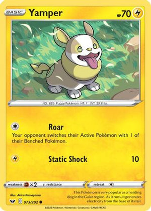 Yamper 73/202 - Sword & Shield Reverse Holofoil - Poke-Collect