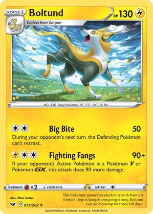 Boltund (075) 75/202 - SWSH01 Sword & Shield Base Set Holofoil - Poke-Collect